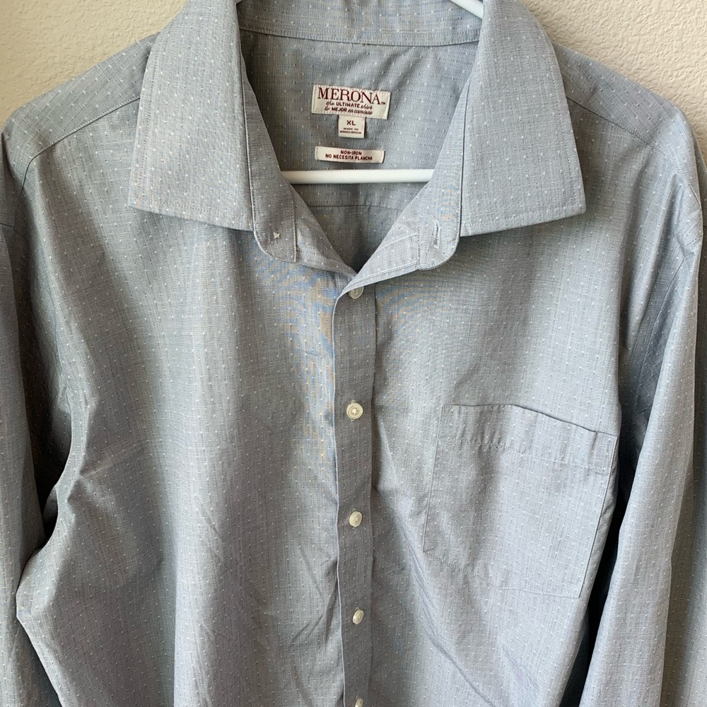 Men’s XL Merona Long Sleeved Shirt “Non Iron” - EUC